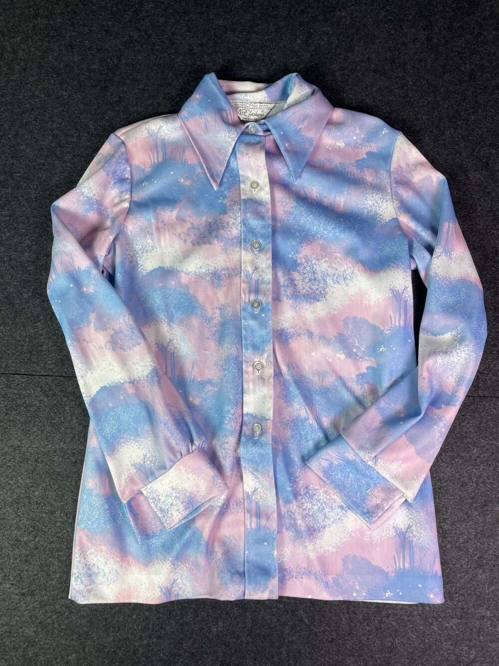 NPC Fashions Vintage Landscape Print Button-Down Shirt